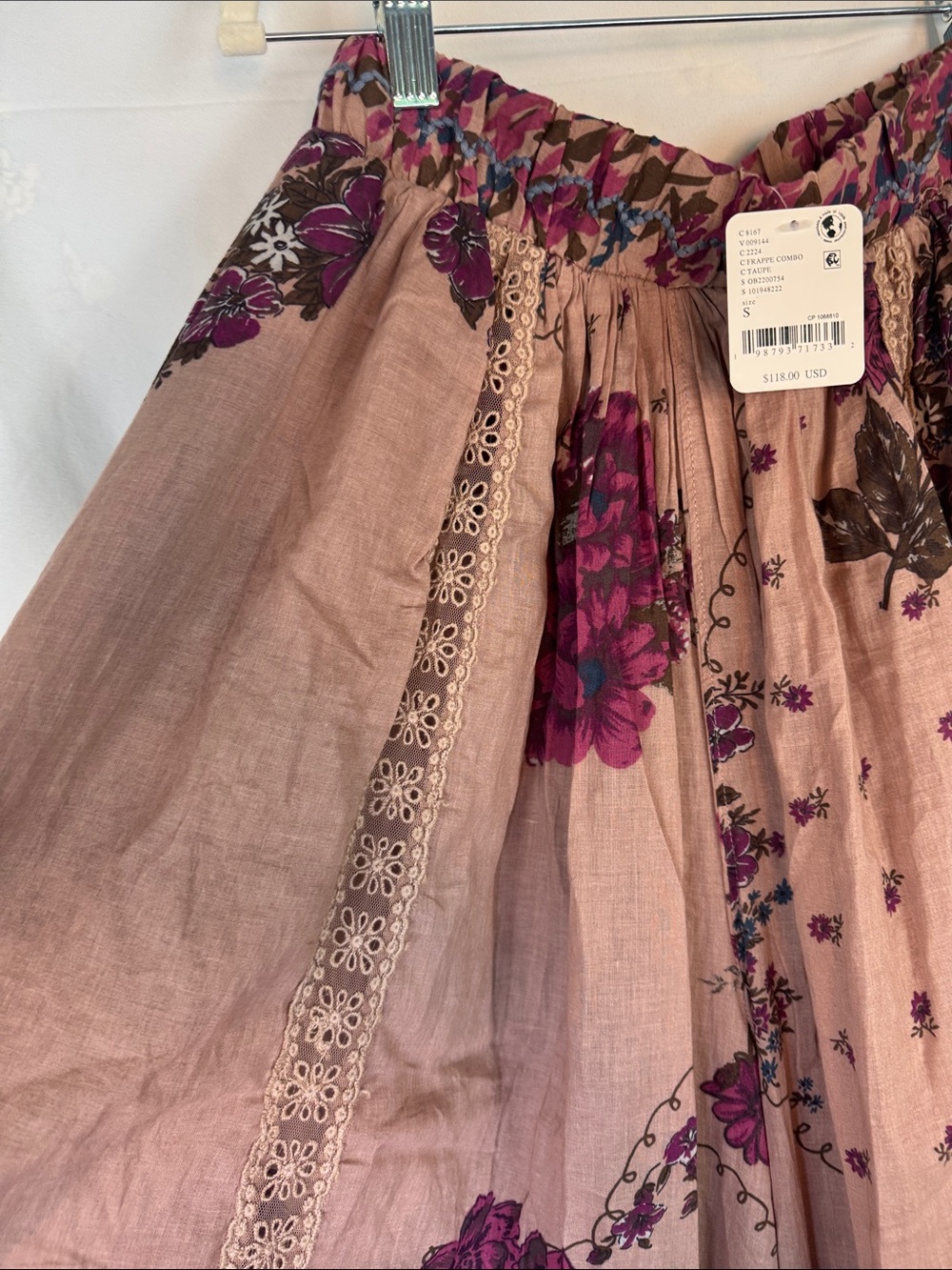 Free People Dusty Mauve Floral Wide-Leg Pants - Picture 5 of 7